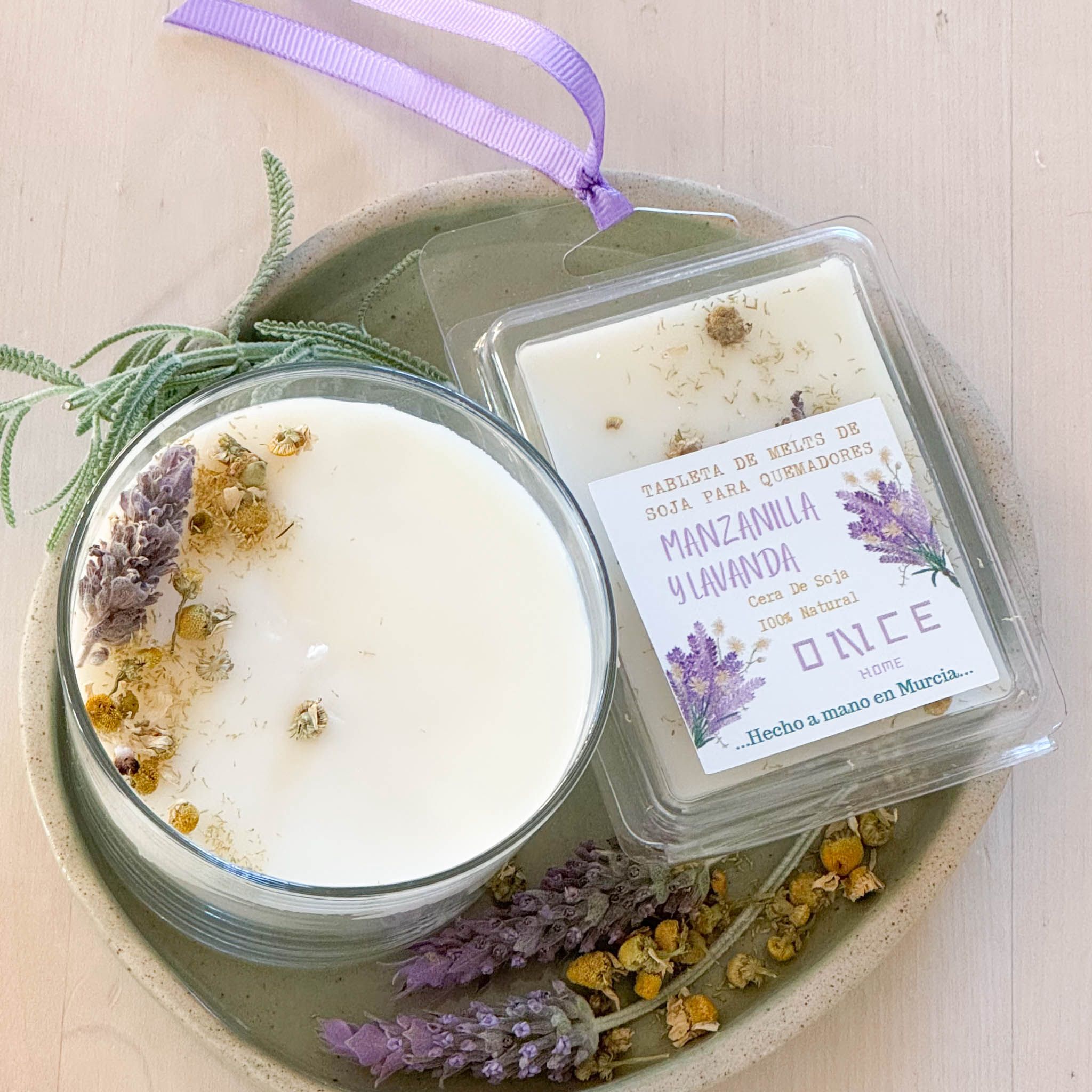 Pack vela + melts manzanilla y lavanda - Imagen 2