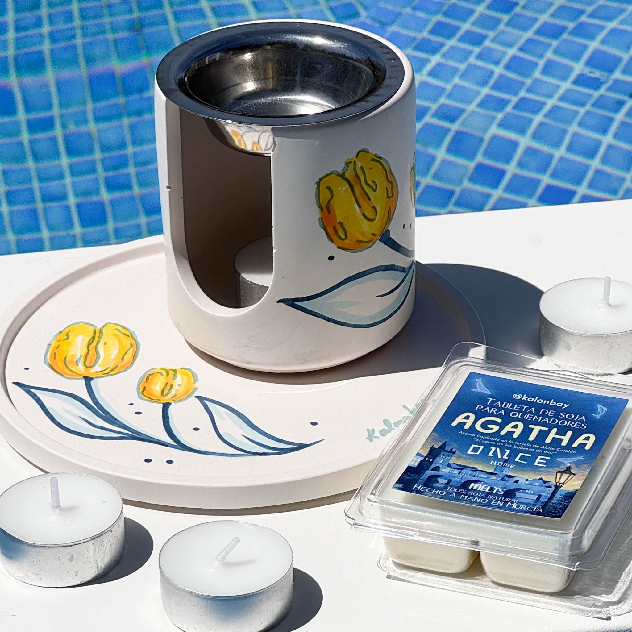 PACK QUEMADOR Y PLATO AGATHA ONCE HOME